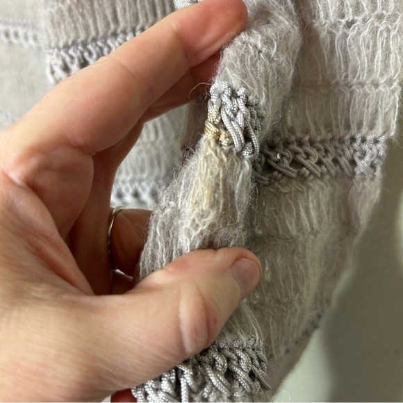 Snow Lotus Gray Knit Cardigan with Open-Front Design Medium - Picture 5 of 8